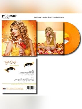 Taylor Swift Beautiful Eyes Orange Vinyl Single with Floral Cover Art